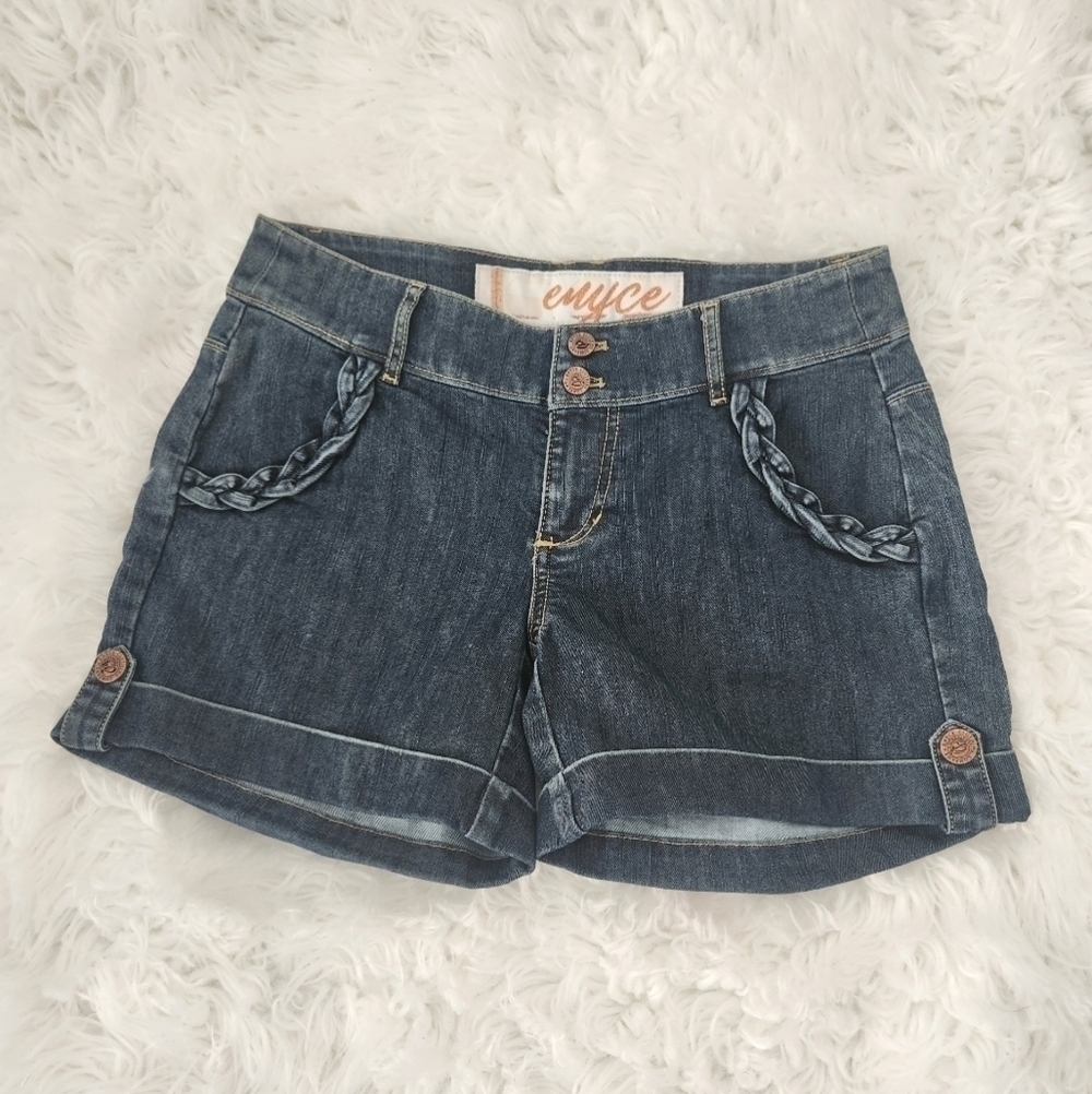 Enyce Dark Blue Denim Jean Shorts